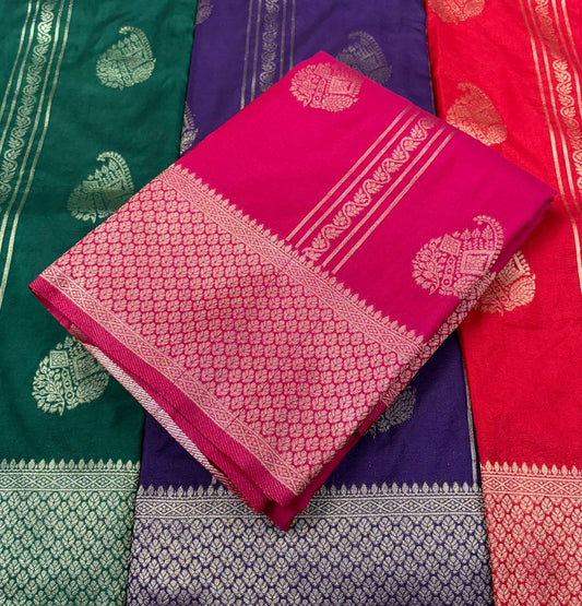 Premium Quality Banarasi Georgete silk saree with rich pallu and blouse MT195