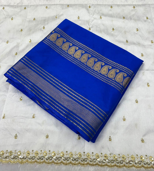Semi mysore crape silk saree with bentex border MT110