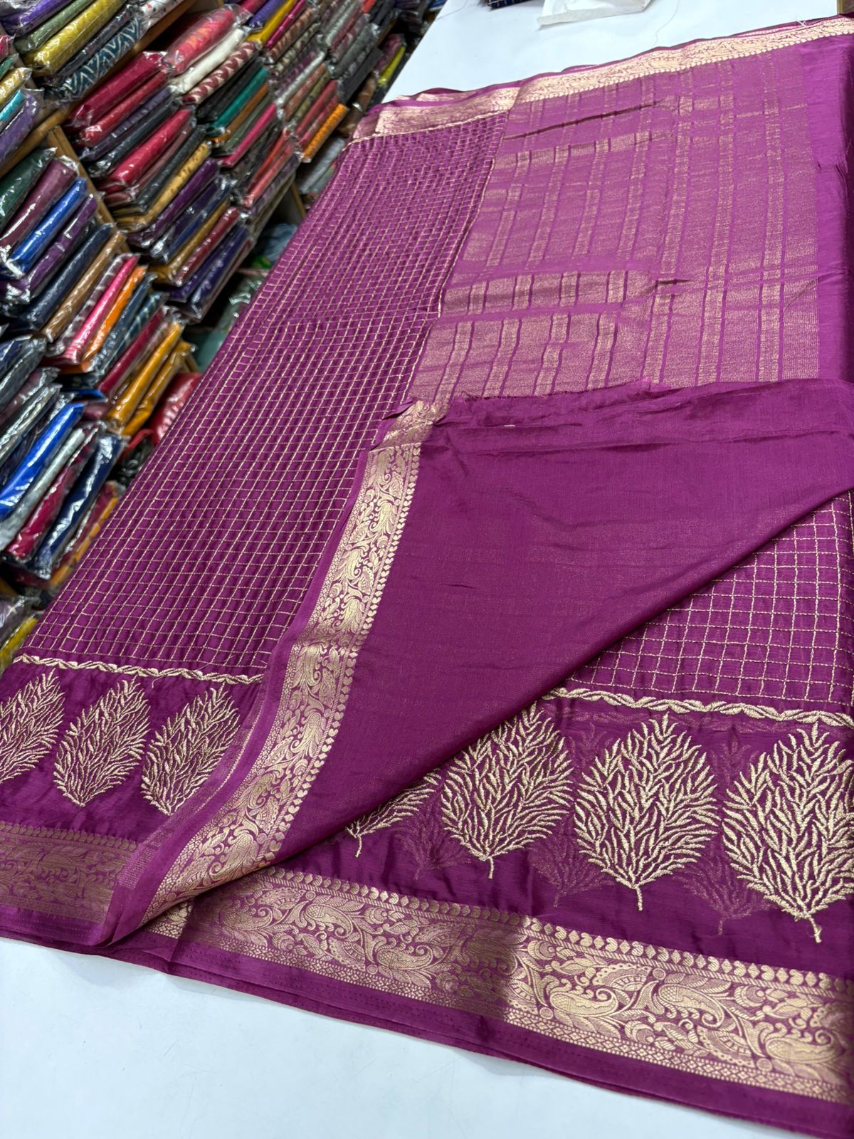 vicscose georgette silk sarees MT101
