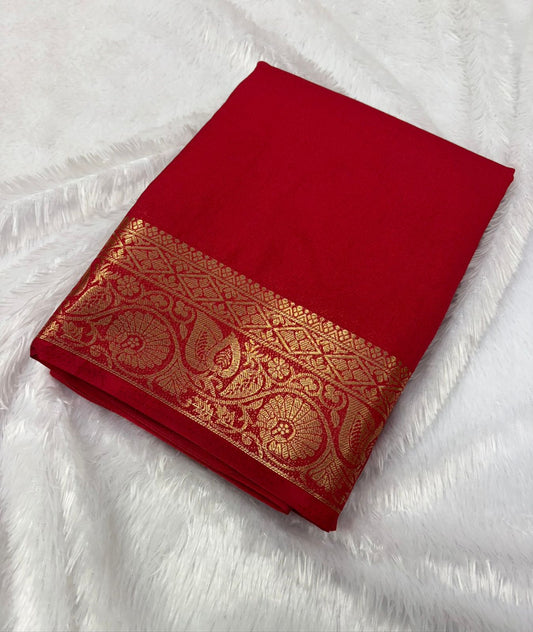 GEORGETTE SILK SAREES IN SELF COLOURS MT105