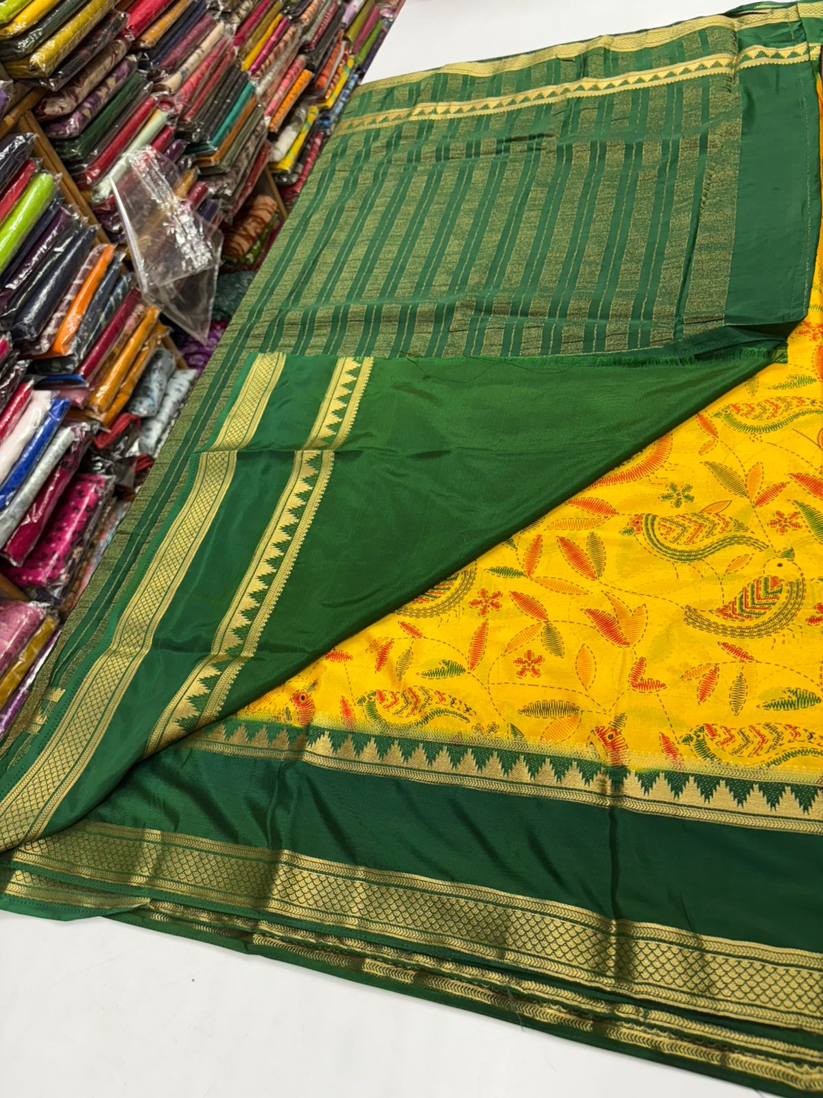 Premium quality semi mysore crepe silk saree with digital prints MT115