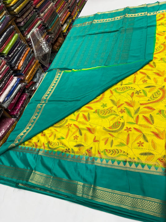 Premium quality semi mysore crepe silk saree with digital prints MT115