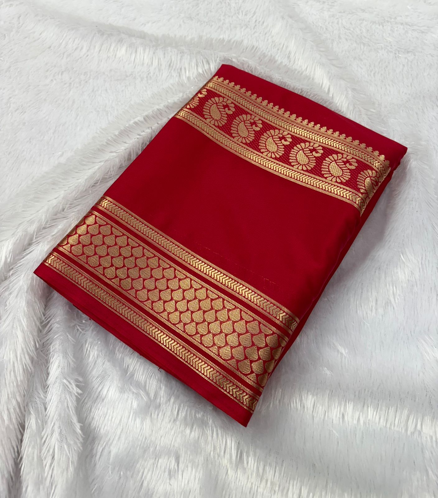 Premium Quality Semi Mysore Crape Silk Saree In Bentex Mango Border  MT135