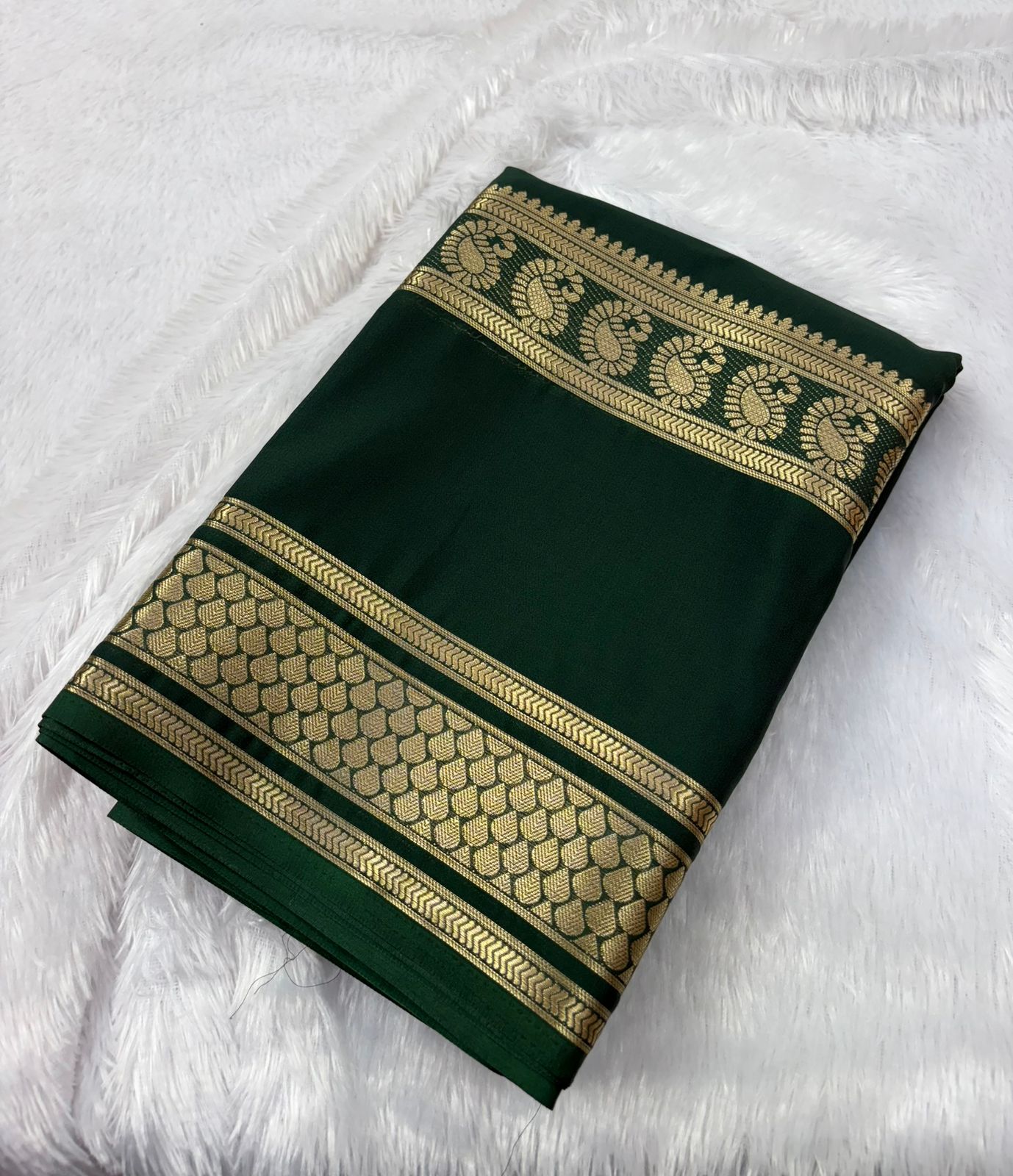 Premium Quality Semi Mysore Crape Silk Saree In Bentex Mango Border  MT135