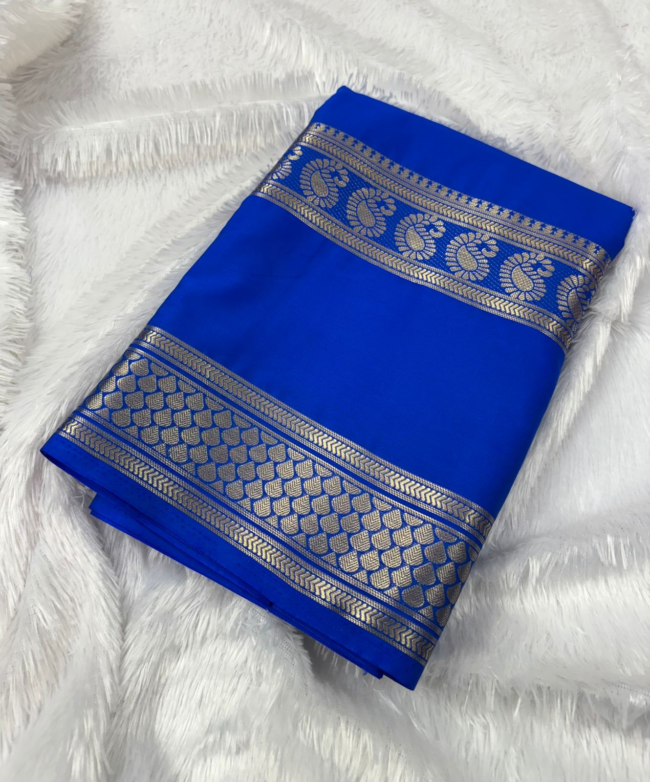 Premium Quality Semi Mysore Crape Silk Saree In Bentex Mango Border  MT135