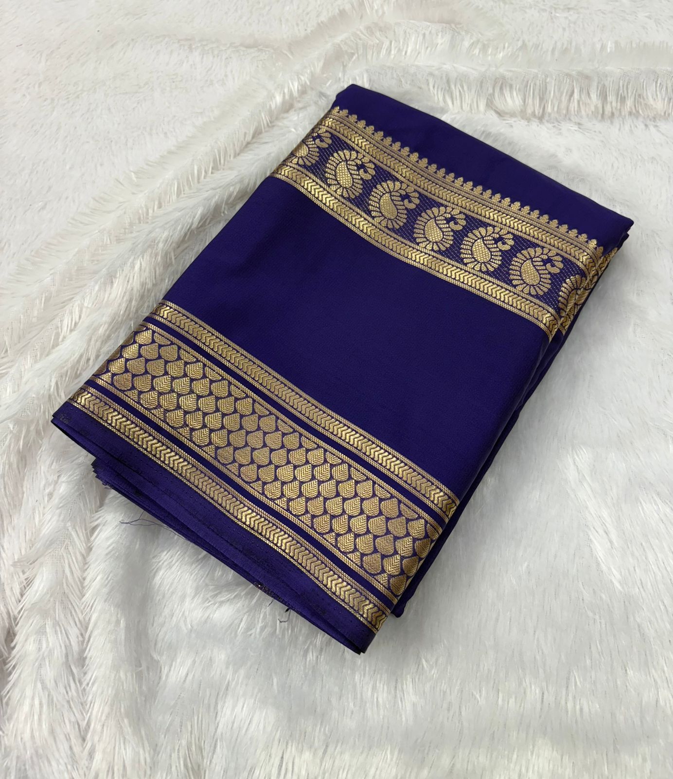 Premium Quality Semi Mysore Crape Silk Saree In Bentex Mango Border  MT135