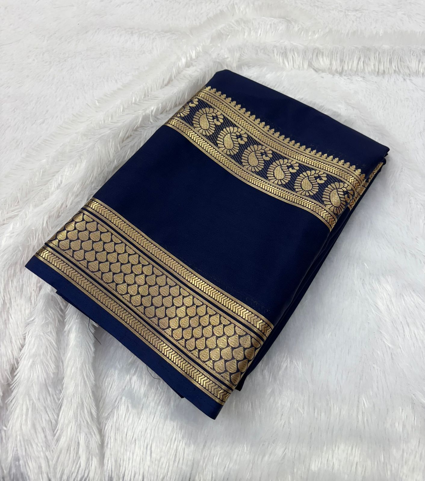 Premium Quality Semi Mysore Crape Silk Saree In Bentex Mango Border  MT135
