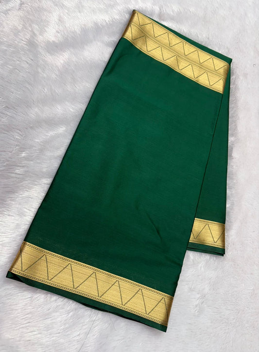 Premium Quality Semi mysore crape silk saree with Half & Half Self Border  MT150