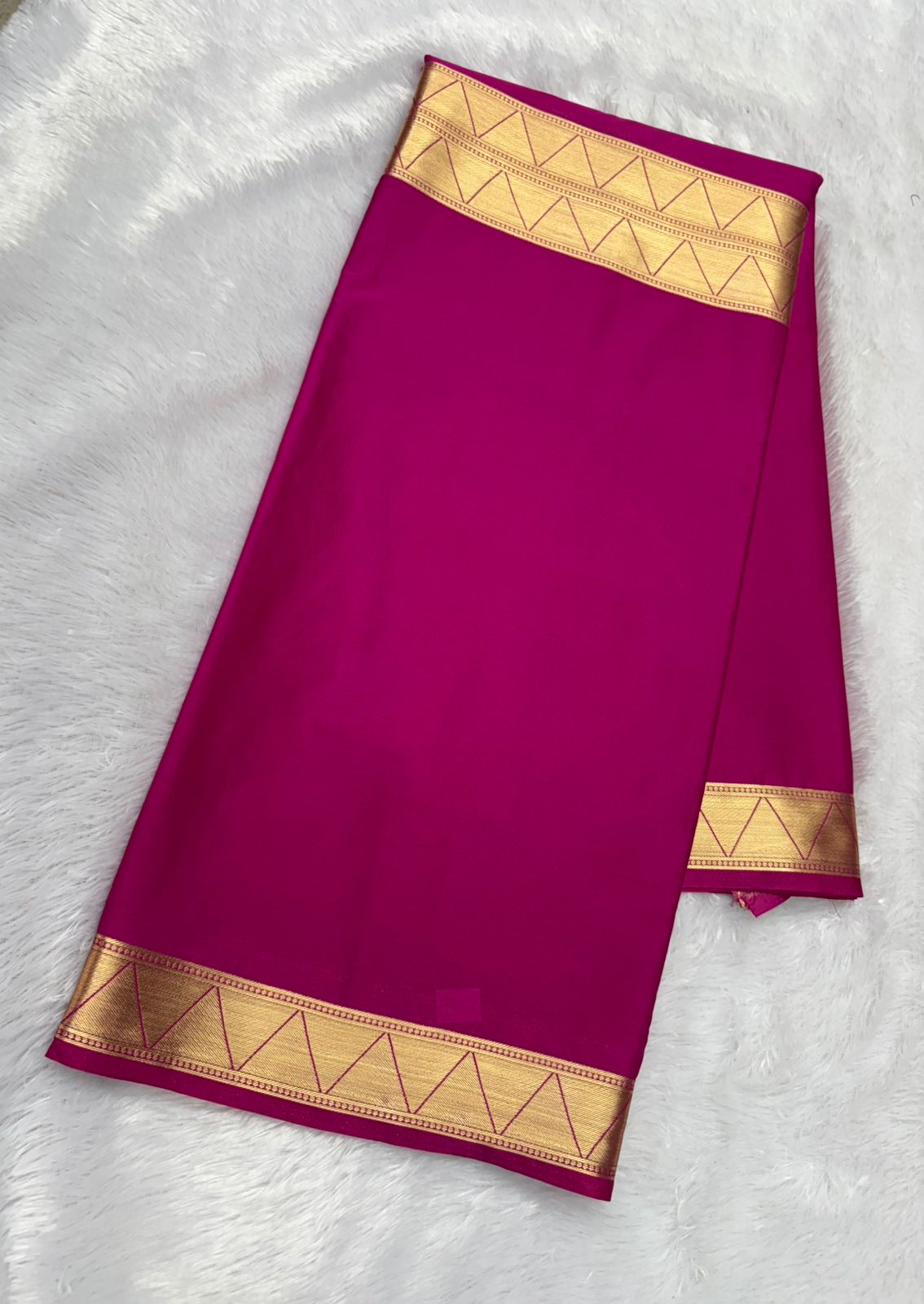 Premium Quality Semi mysore crape silk saree with Half & Half Self Border  MT150