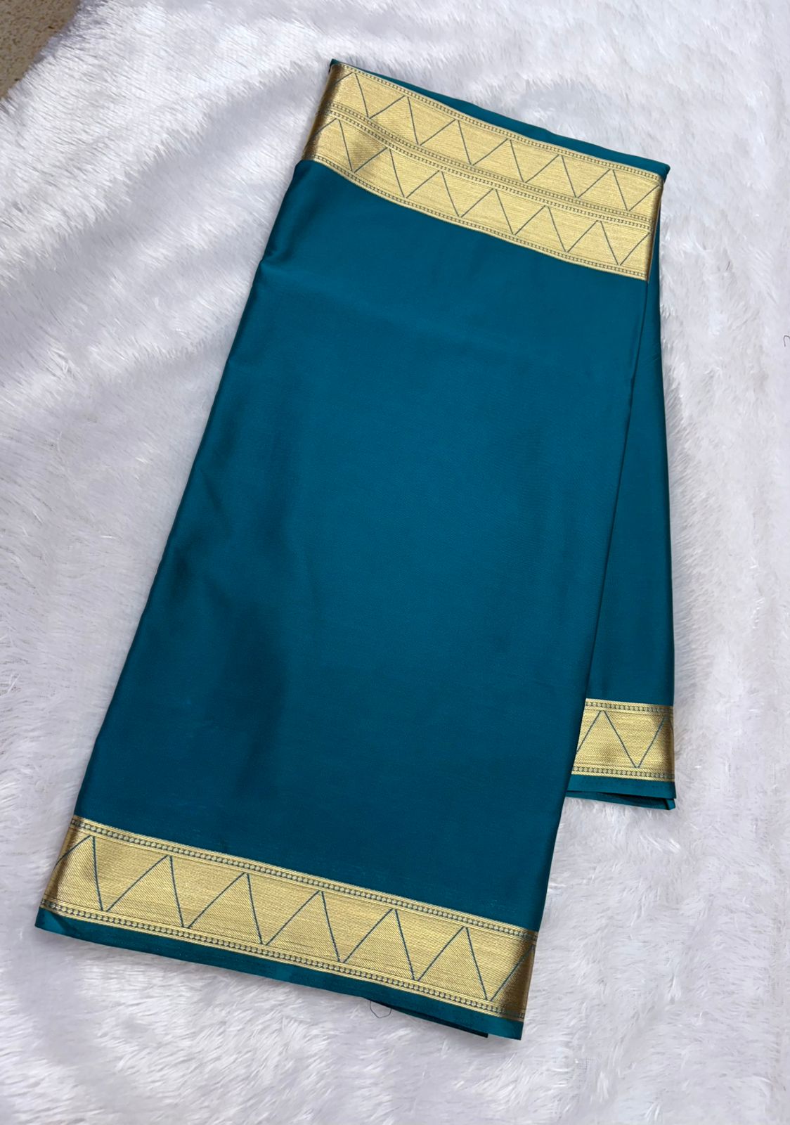 Premium Quality Semi mysore crape silk saree with Half & Half Self Border  MT150