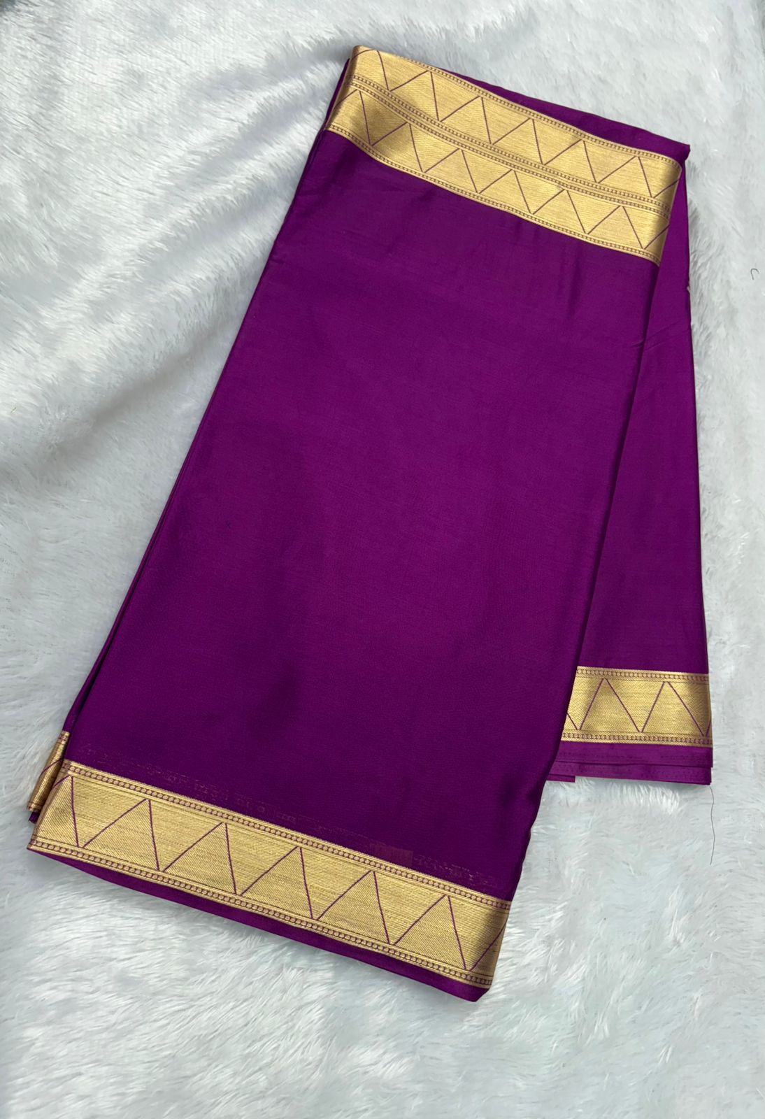 Premium Quality Semi mysore crape silk saree with Half & Half Self Border  MT150
