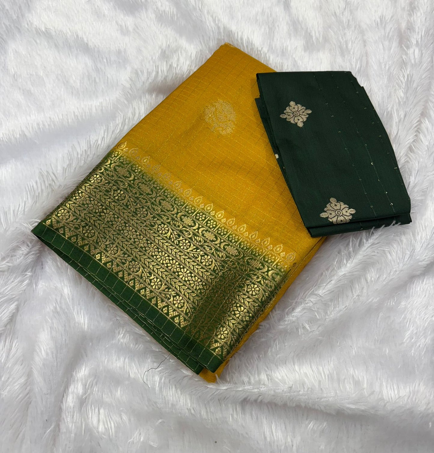 Premium Quality Semi Mysore Crape Silk Saree in Contrast border With fancy Blouse MT170
