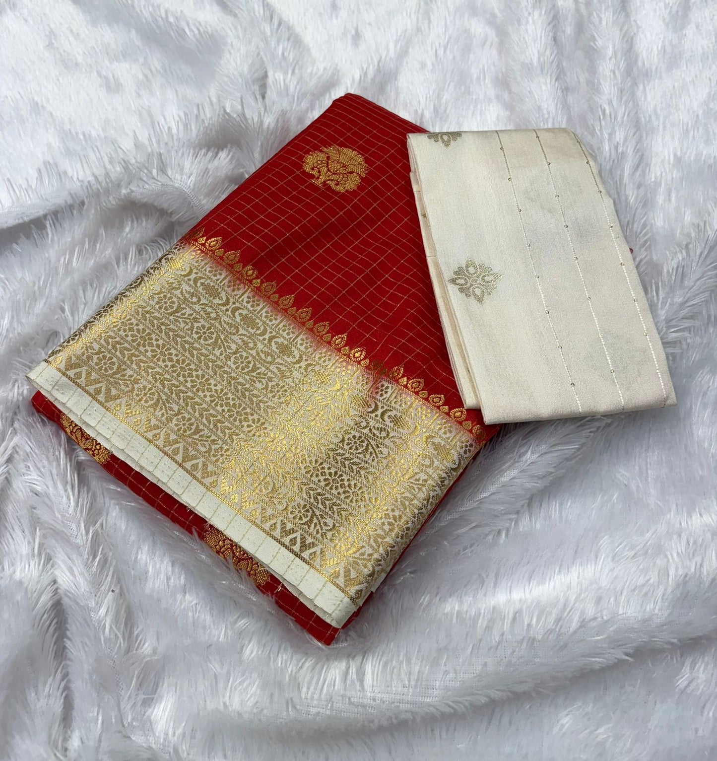 Premium Quality Semi Mysore Crape Silk Saree in Contrast border With fancy Blouse MT170