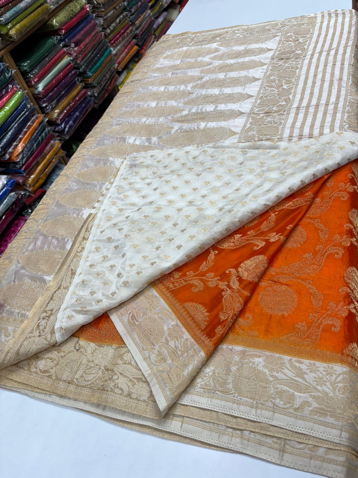 Premium Quality Khaddi Georgete Silk Saree With Rich Pallu & Blouse MT165