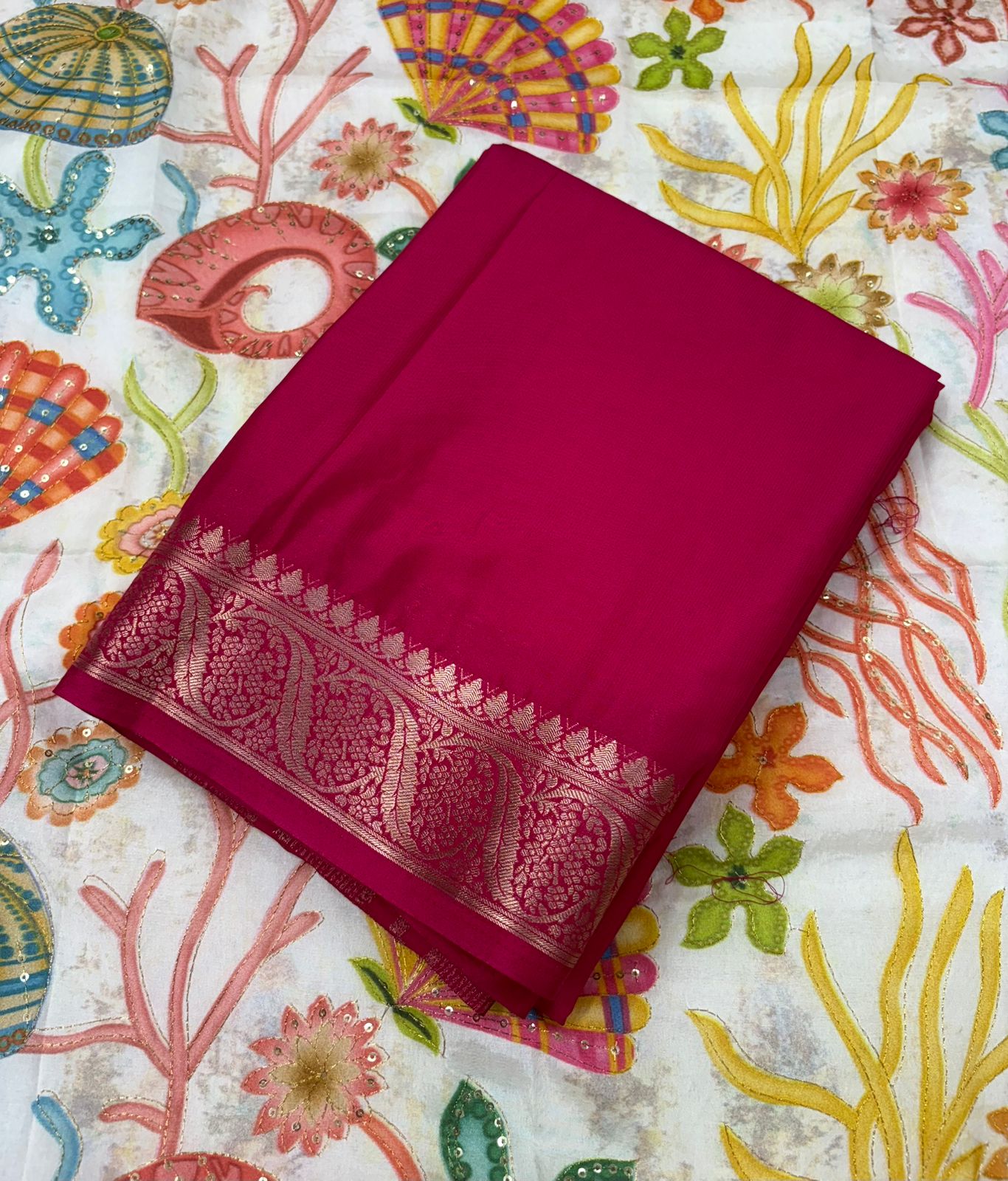 Premium Semi Mysore Crape Silk Saree With natural Crape Blouse MT180