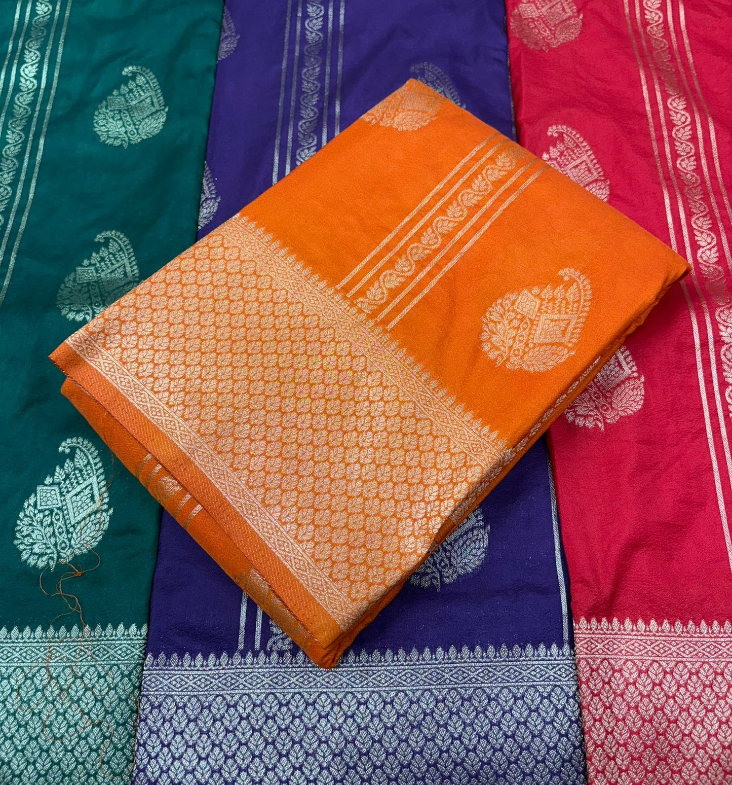Premium Quality Banarasi Georgete silk saree with rich pallu and blouse MT195