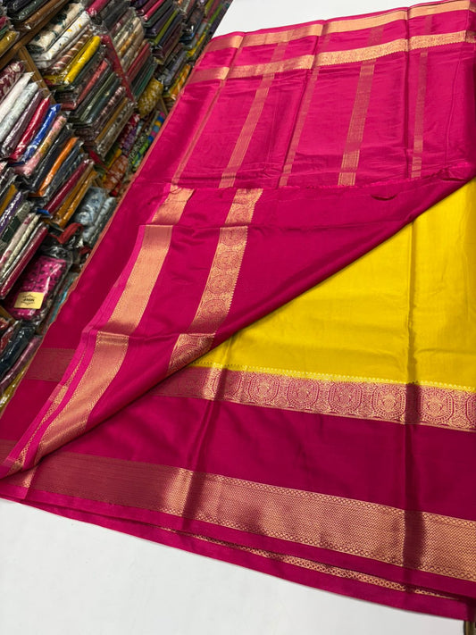 Premium Quality Semi Mysore Crape Silk Saree in Bentex contrast border MT200