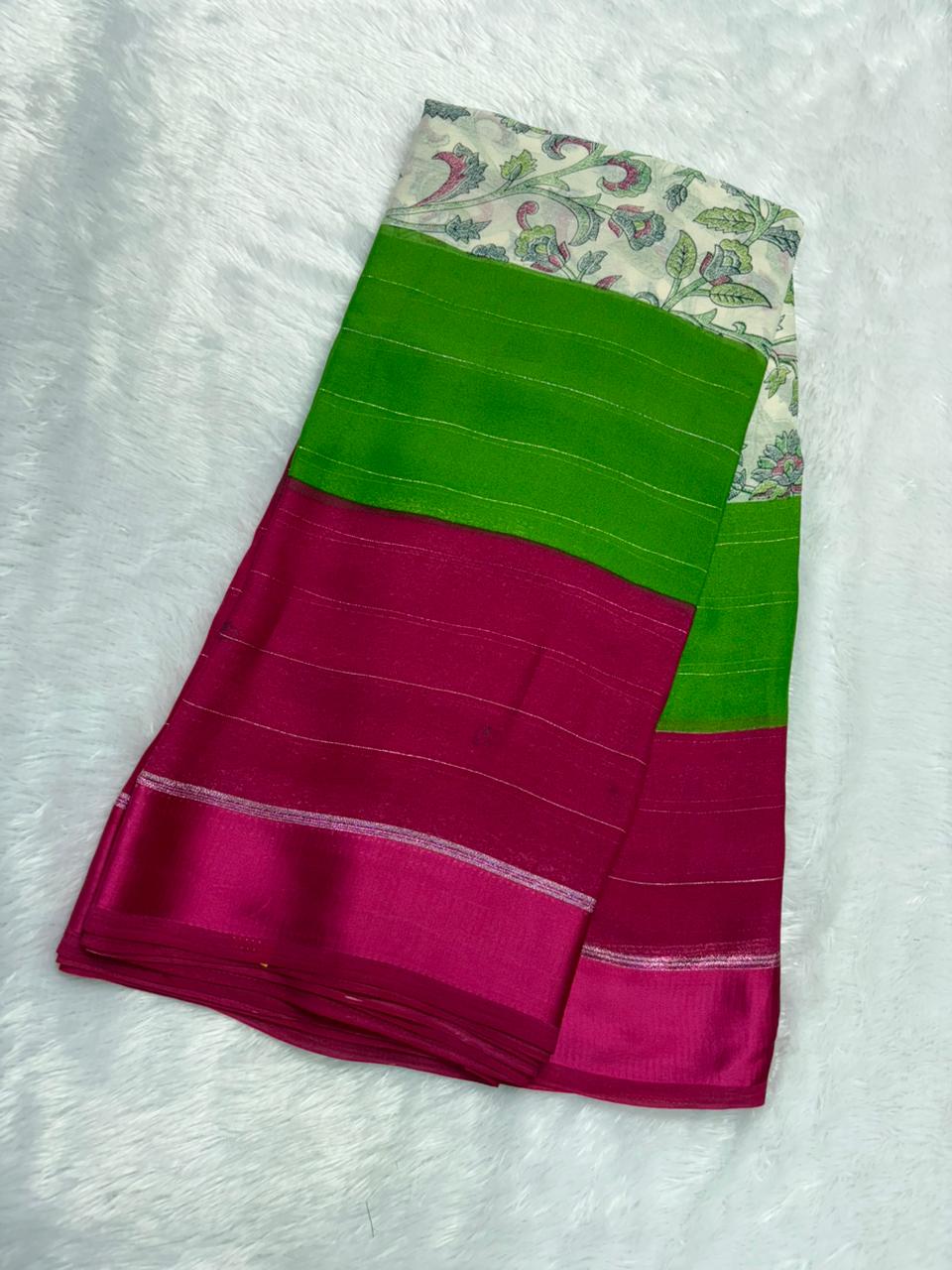 Super Trending 3D Georgete silk saree with center print MT205