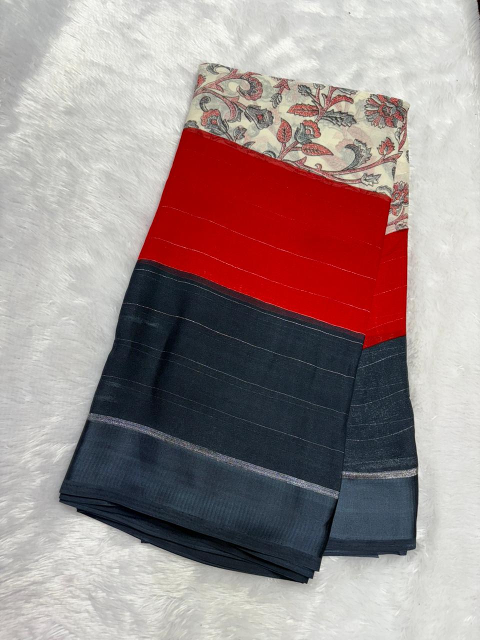 Super Trending 3D Georgete silk saree with center print MT205