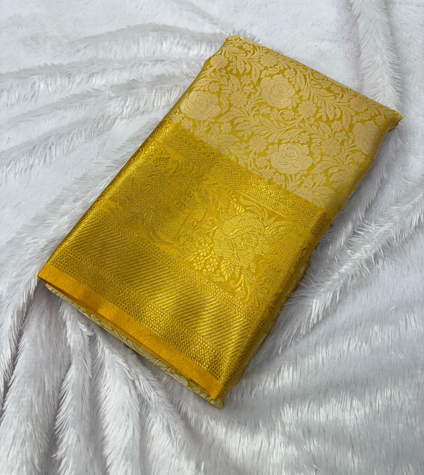 Nita Ambani inspired Premium Quality Tissue Silk Saree in Gold MT220