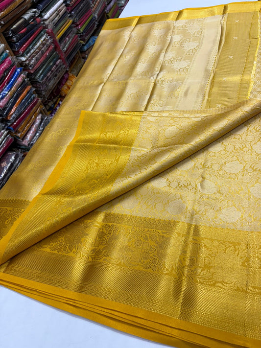 Nita Ambani inspired Premium Quality Tissue Silk Saree in Gold MT220