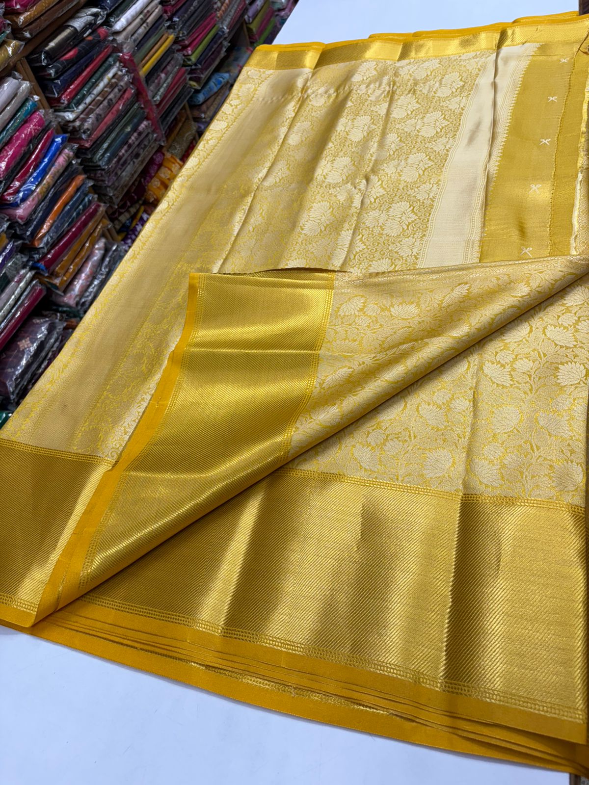 Nita Ambani inspired Premium Quality Tissue Silk Saree in Gold MT220